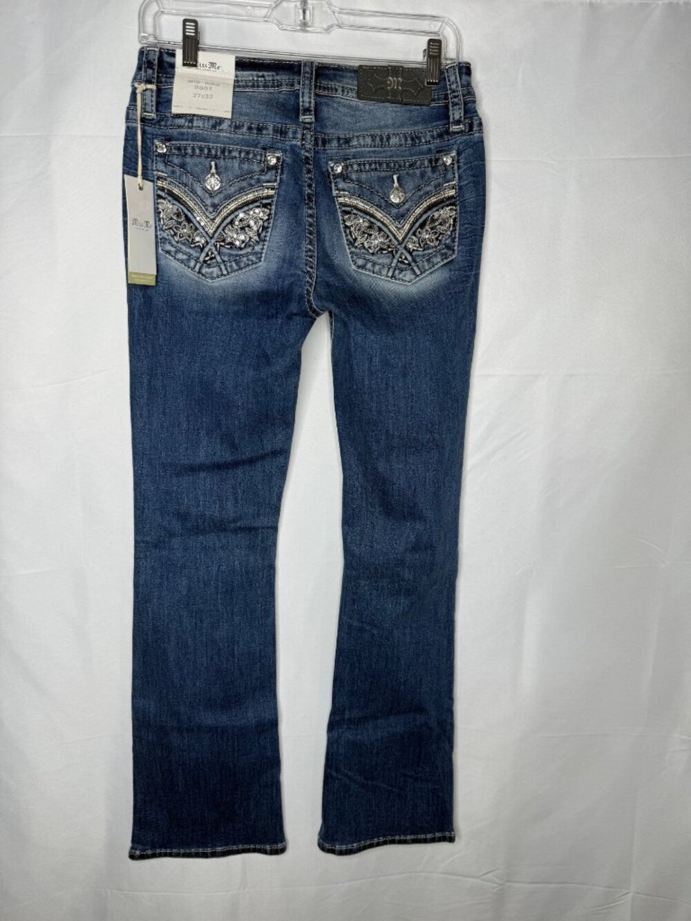 Miss Me Womens Bootcut Jeans Size 27 Medium Wash Embellished Bling Pockets New